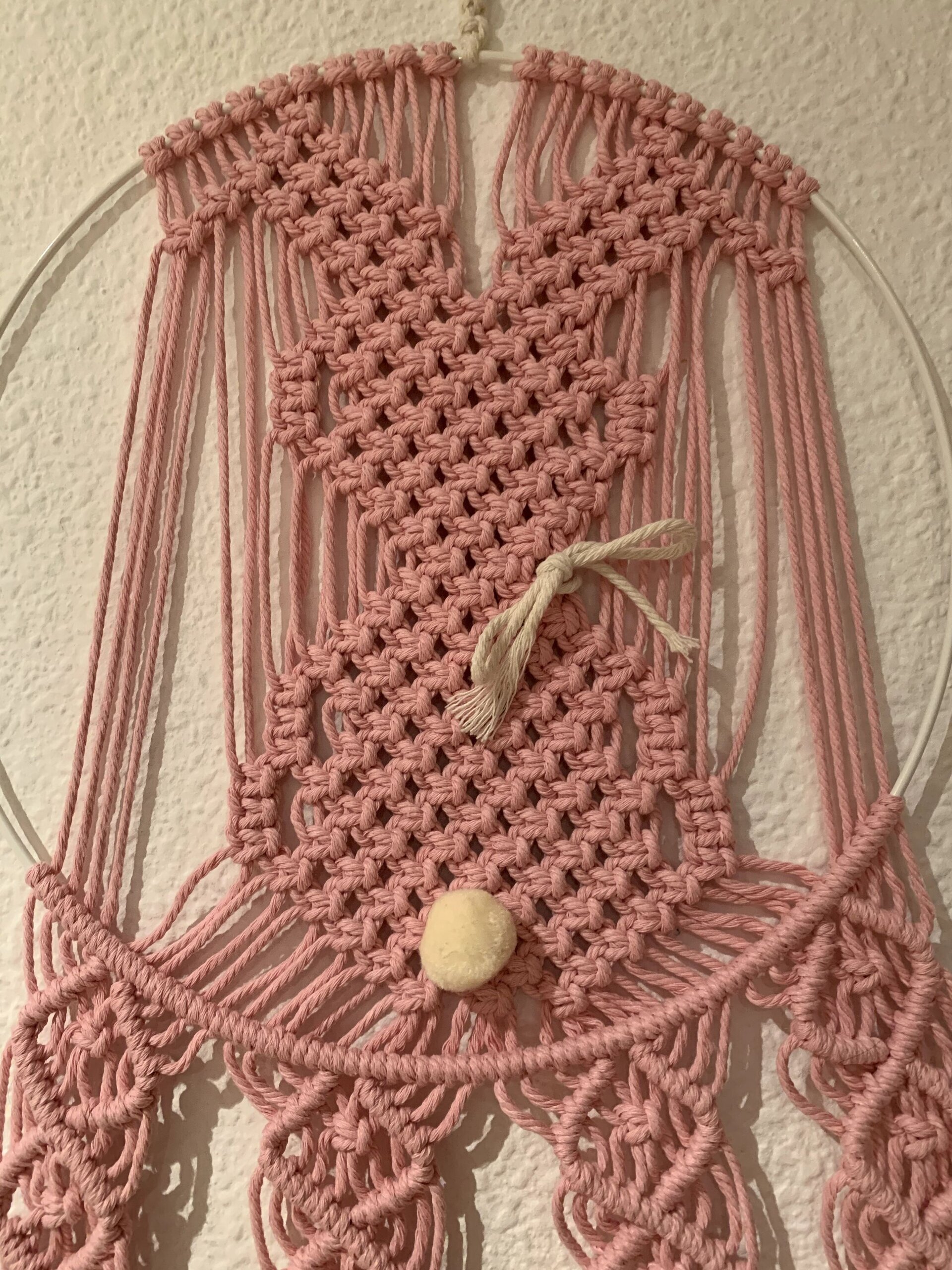 Tapiz conejo de macramé rosa - 4